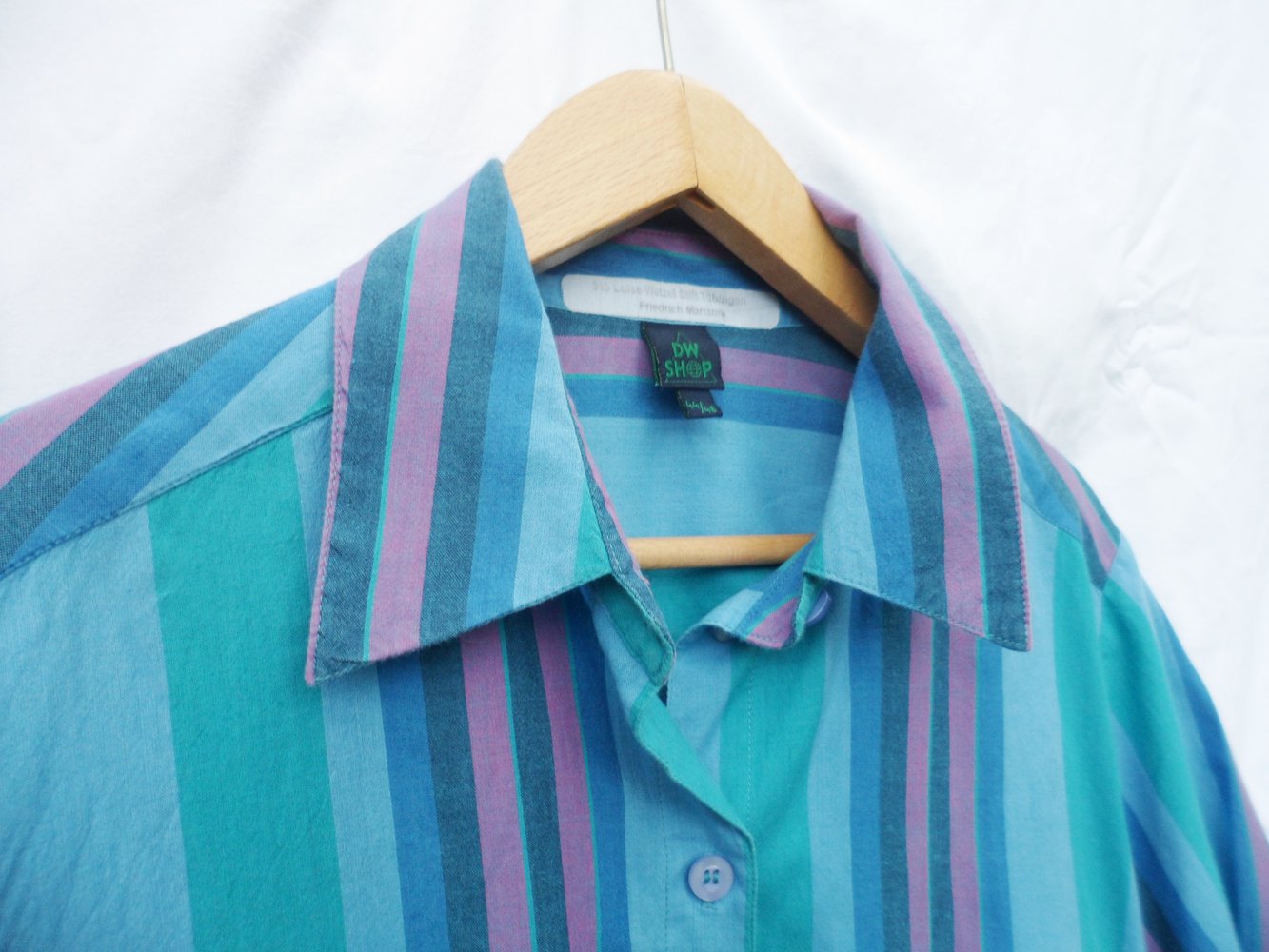 Blau Türkise Streifen Bluse