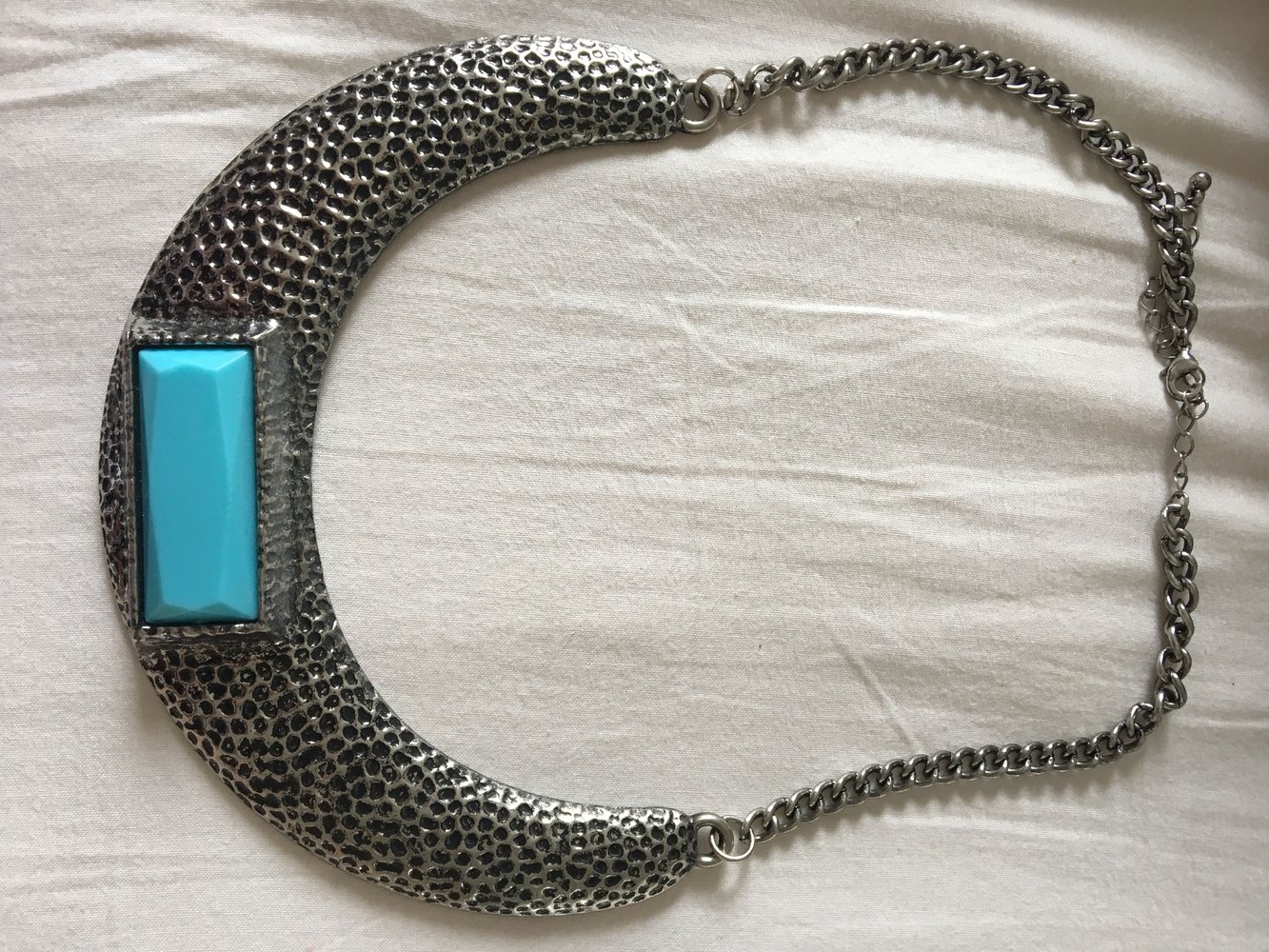 Statement Kette Silber Türkis 