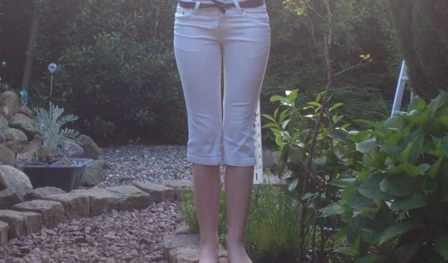 3/4 dreiviertel Caprihose mit Gürtel