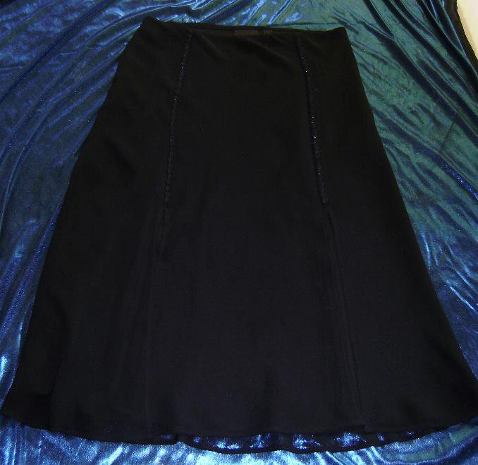 Eleganter leichter Plissee-Rock mit Gummibund Gr. M-L schwarz von mng