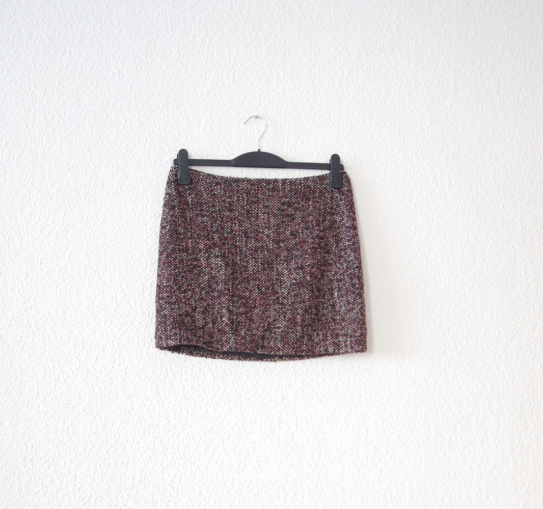 Gewebter Rock Gr. 36 S 38 Turnover Wolle Pencilskirt