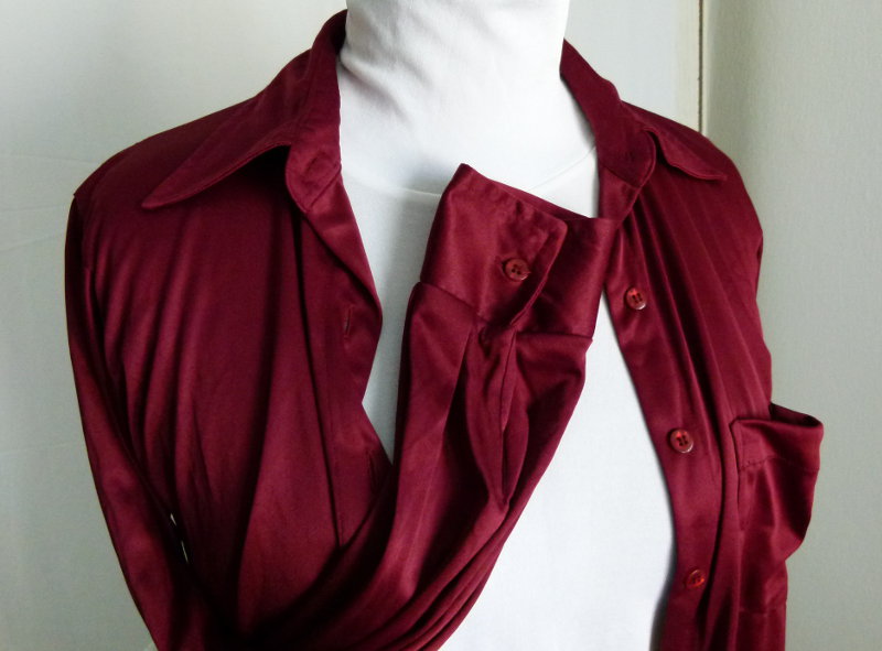 Boyfriend Bluse Hemd, bordeaux dunkelrot, weich fallend, Boho Mori Lagenlook Goa Festival