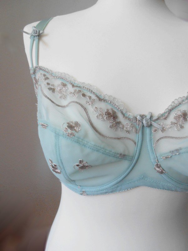 Kein Tausch! BH 32F 70G 70F mint blau türkis Spitze romantisch