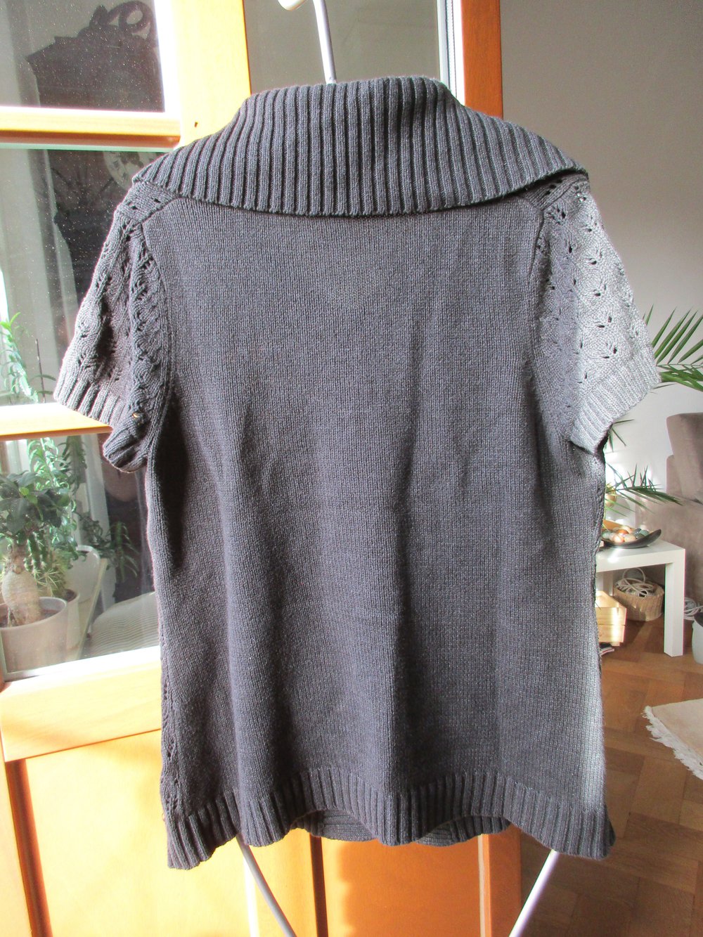 Cecil Strickjacke, kurzarm, grau, Gr. L