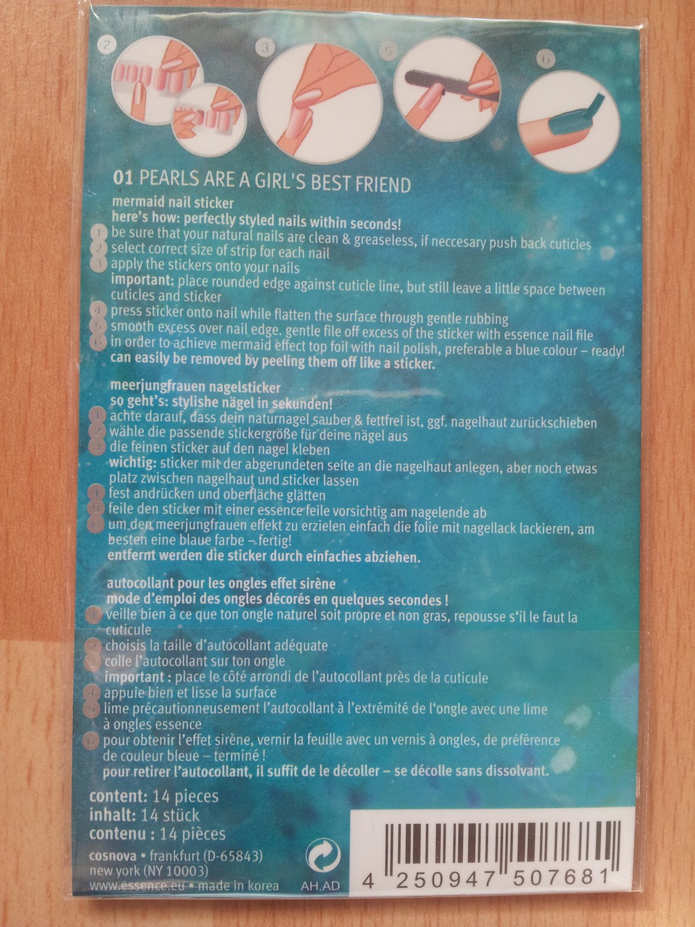  4x Nagelsticker Nageldesign Fingernägel Aquatix NEU