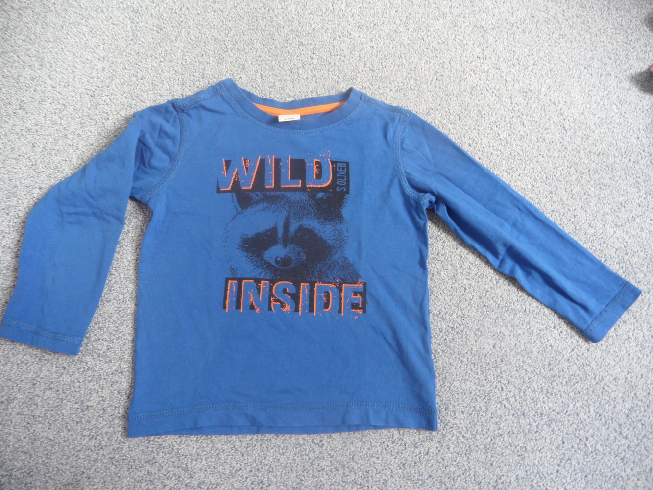 s.Oliver tolles Langarmshirt mit Waschbär und Spruch