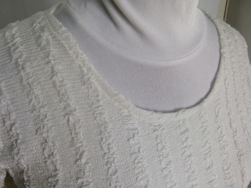 Stretch Shirt, weiß, gerüscht und strukturiert, Boho Landleben Goa Festival Mori