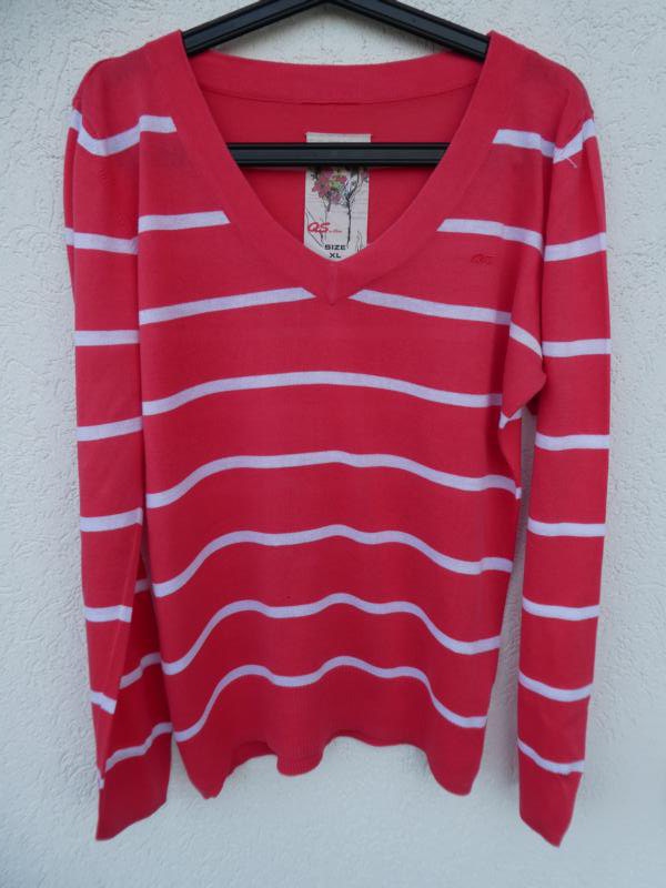 QS by s.Oliver – Damen Feinstrick-Pulli, gestreift - Gebraucht, fast wie neu