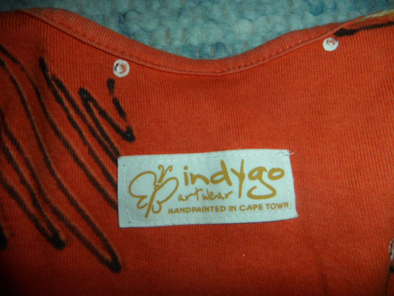 Sahneteilchen Tunika Kleid aus Südafrika handbemalt 104/110/116