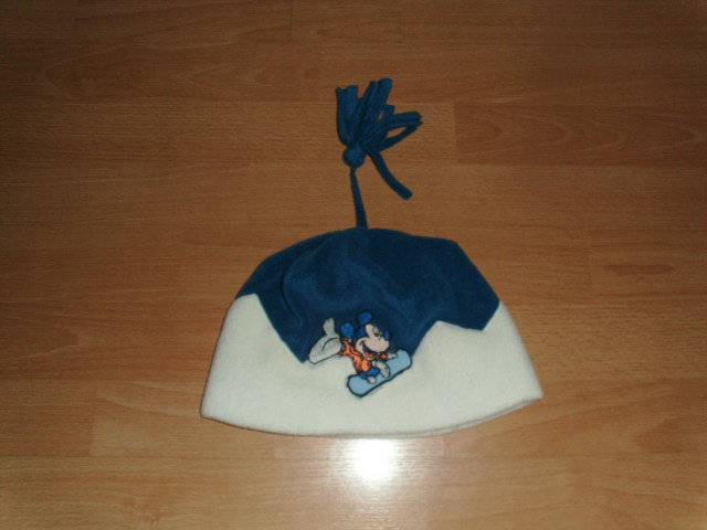 Fleecemütze von Disney, blau-weiß mit Micky Maus, KU55