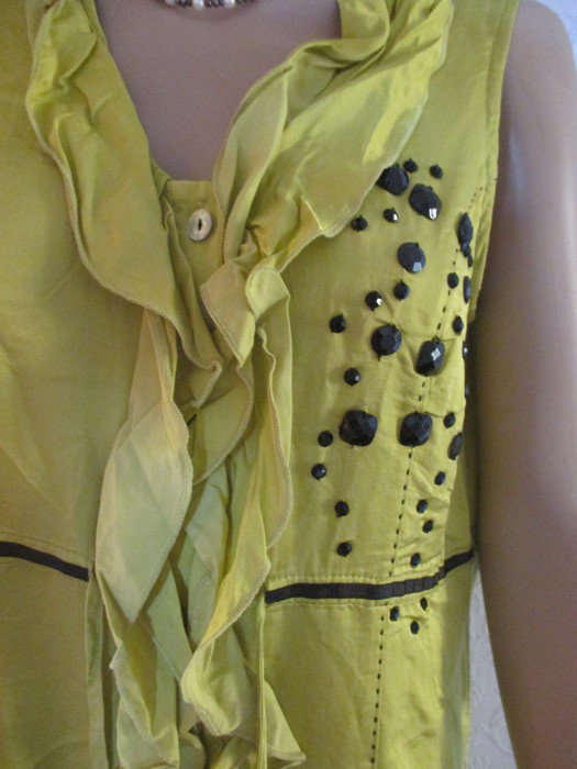 NEU * Seiden-Chiffon * Etui- KLEID mit Strass- Steinen 