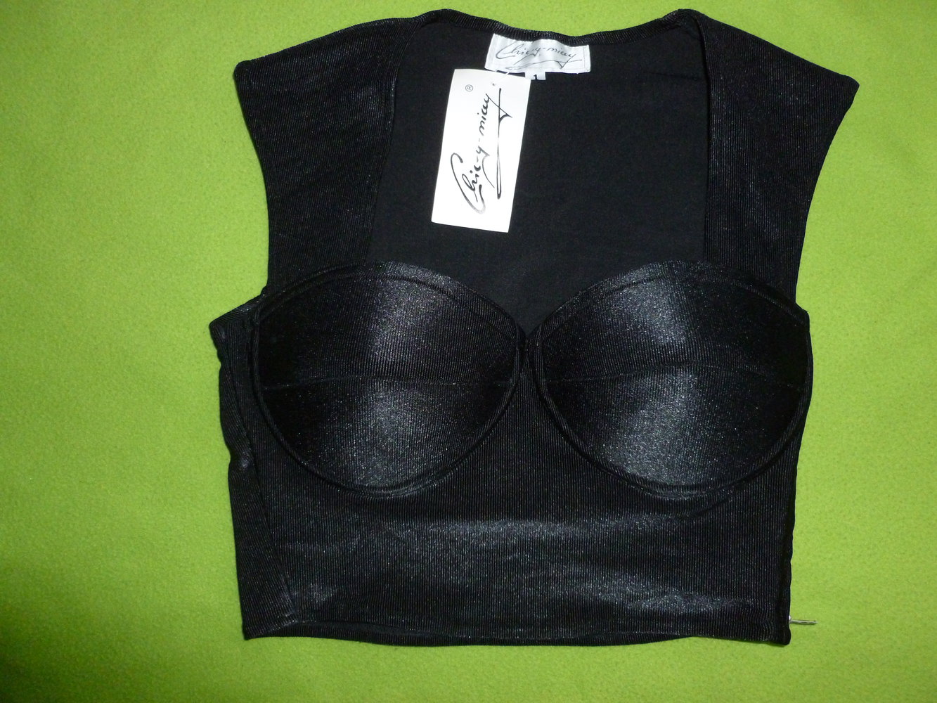 schwarzes Boustier Corsage Top bauchfrei gothic