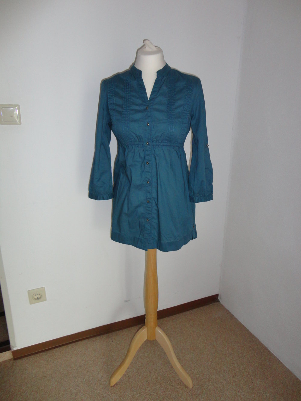 Tunika Bluse Longbluse petrol blau grün Basic Orsay Blogger Style 36