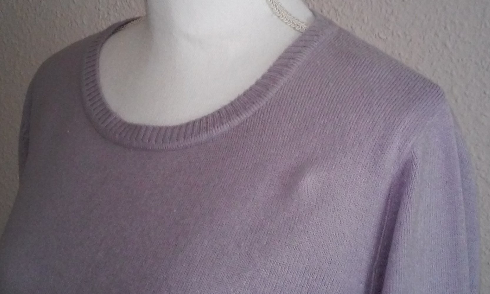 Sweatshirt Langarm Shirt Rundhals Pulli Basic Oberteil flieder
