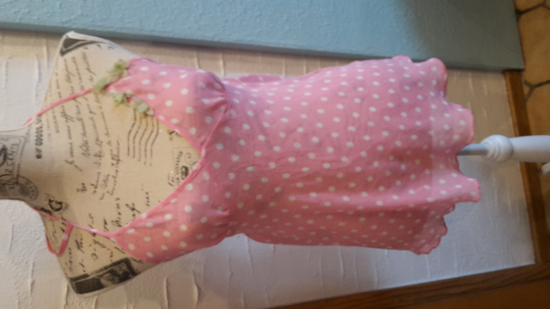 Top, Sommertop, Süß, Punkte, Erdbeere, rosa, Blüte Gr. M/38 top!