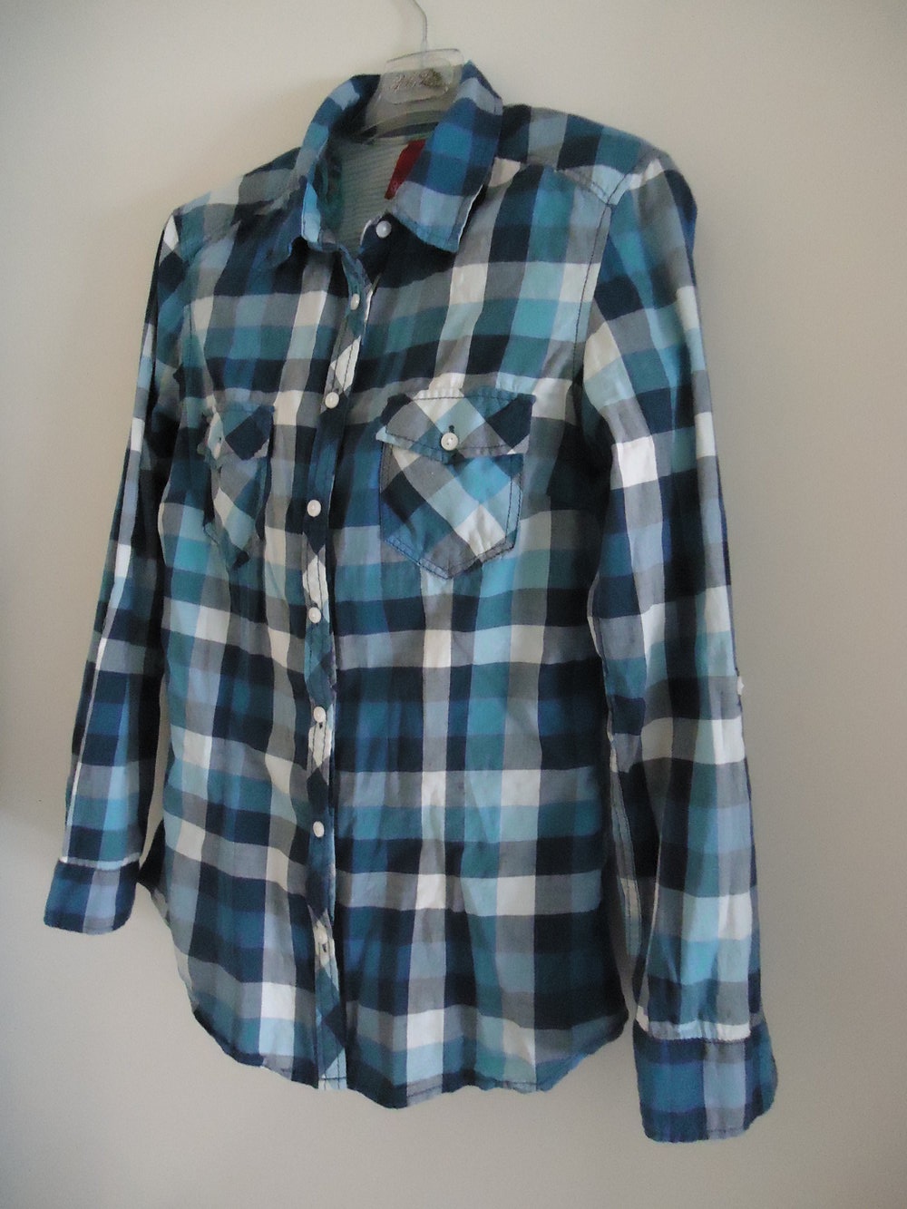 Karo-Bluse in Blaue