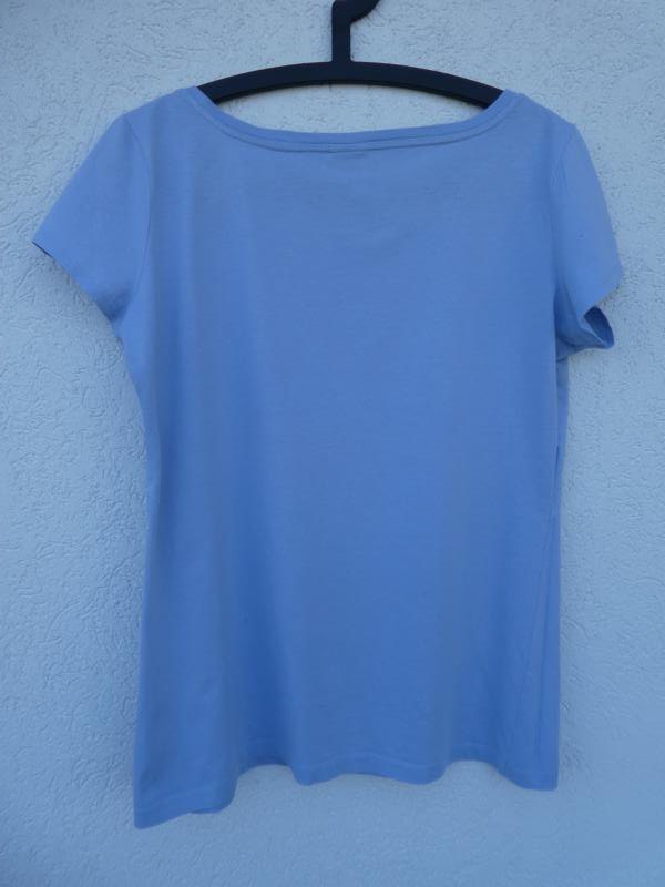 Esprit – T-Shirt, hellblau mit Aufdruck – Gebraucht