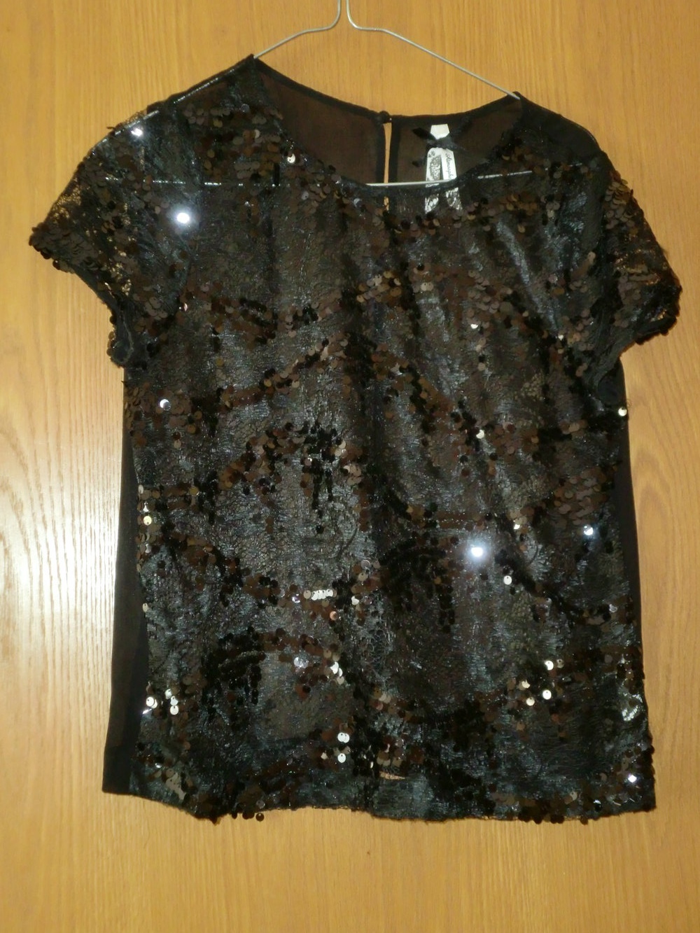 Glitzer-Shirt  / Shirt, Gr. 36, schwarz, von Primark (Atmosphere)