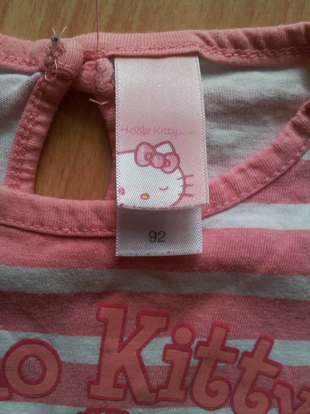 Shirt Hello Kitty weiß blassrot Streifen Gr. 92