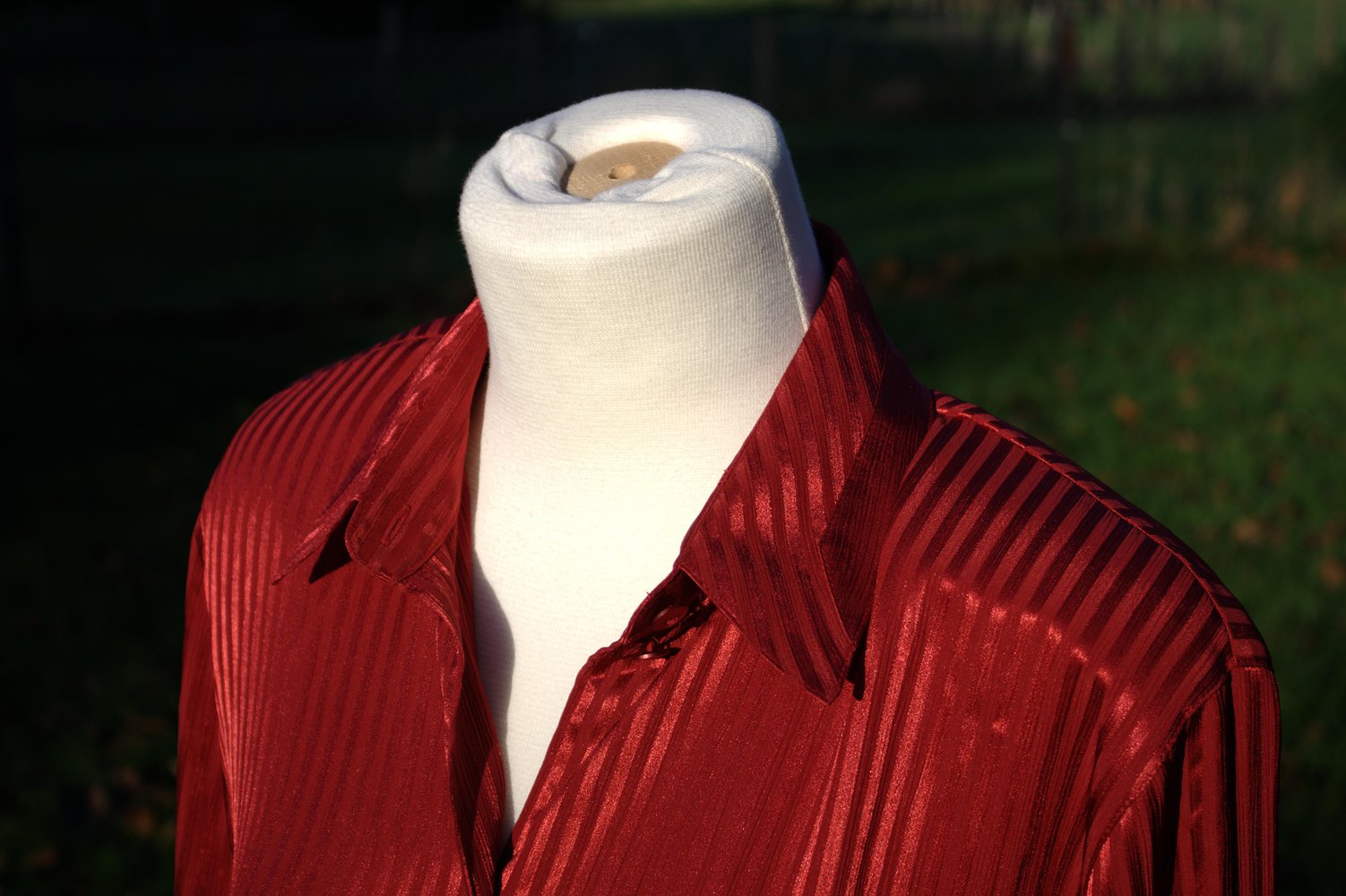 Bluse Hemdbluse No Name rot Streifen  Schulterpolster