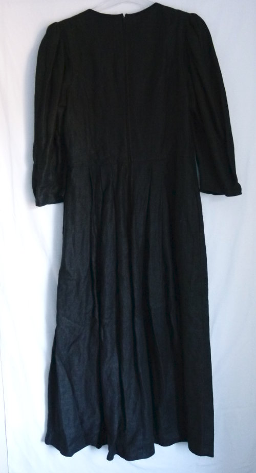 Trachten Kleid mit Leinen Anteil, schwarz, Folklore Landhaus Dark Mori Cottagecore Retro Vintage