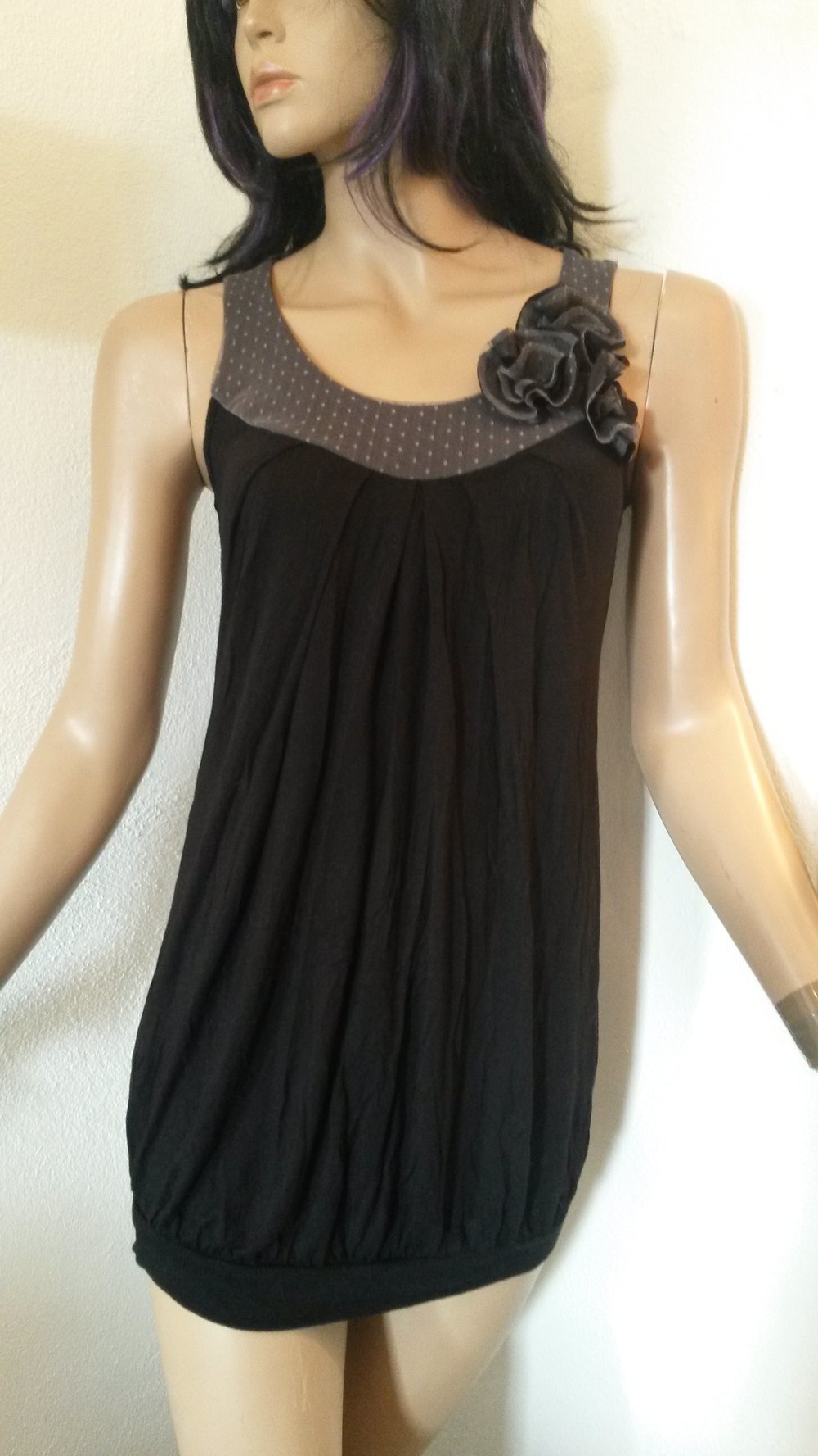 Longshirt/Minikleid mit Tüllpasse und 3 witzigen Tüll-Blüten 