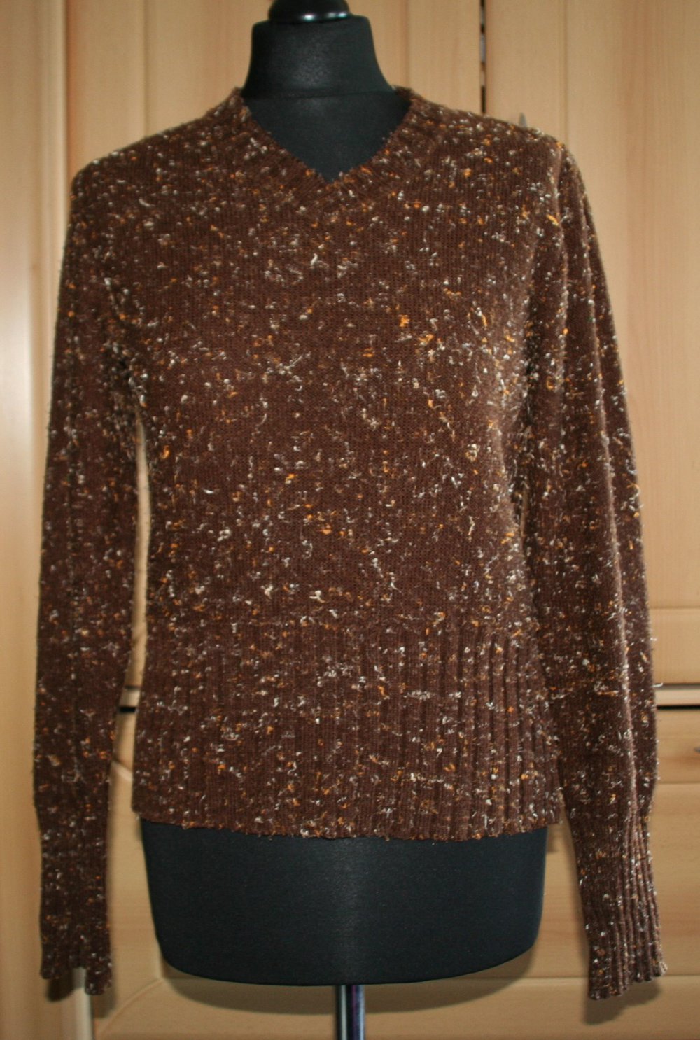 Fusselpulli Strickpulli braun sixty Vintage Gr. S/M