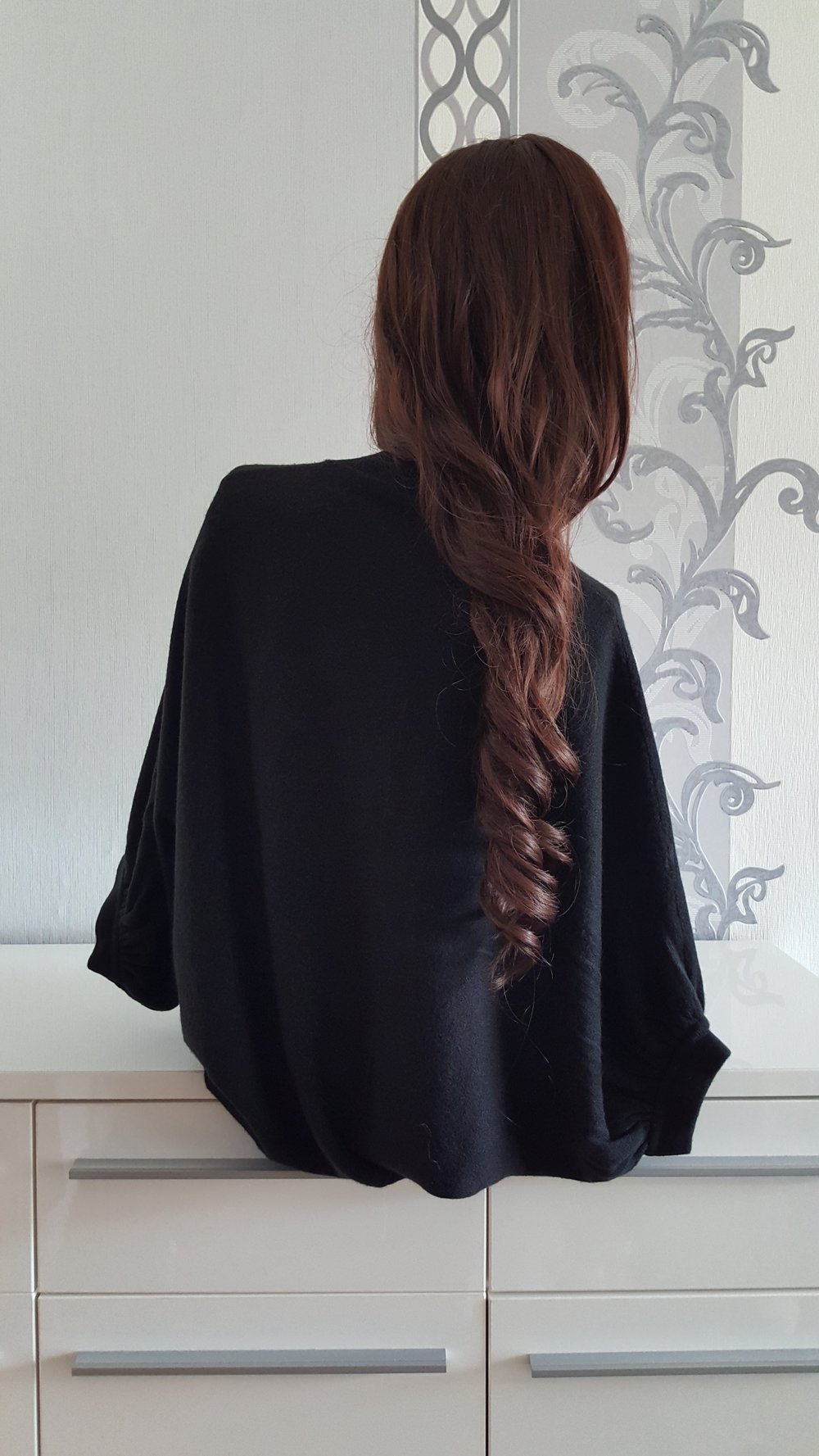 Fledermaus Cardigan schwarz warm 40 L