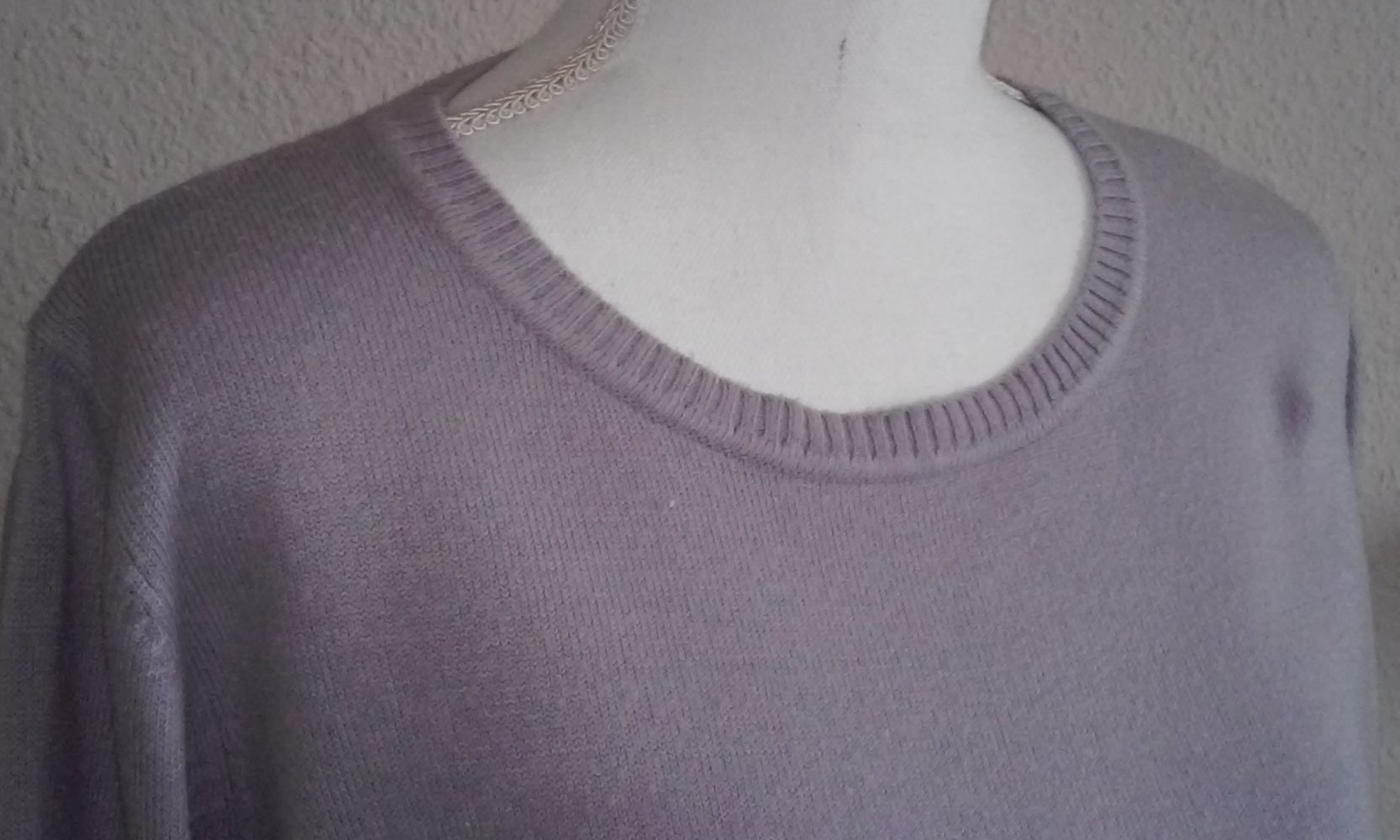 Sweatshirt Langarm Shirt Rundhals Pulli Basic Oberteil flieder