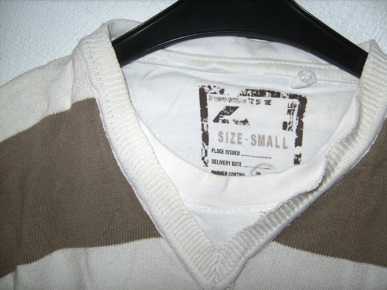  Pulli, Angelo Litrico, Pullover langarm mit V-Ausschnitt, Feinstrick Blockstreifen, Gr. S, Baumwolle Casual