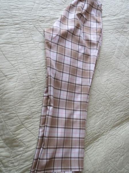 Hose(Stoffhose),beige-weiß,kariert