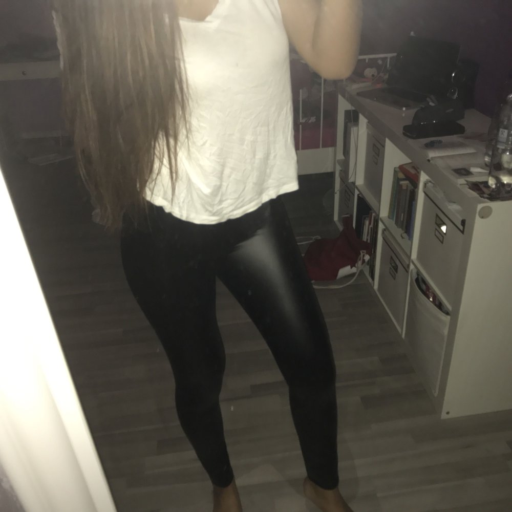 Leder-Optik Thermo-Leggings