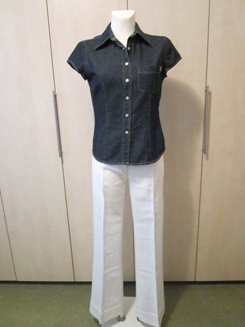 Wie neu! Jeansbluse mit kurzem Arm