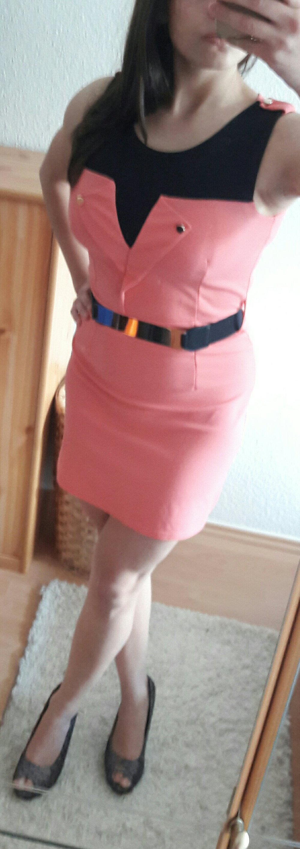 schwarz-rosa Kleid Gr. S