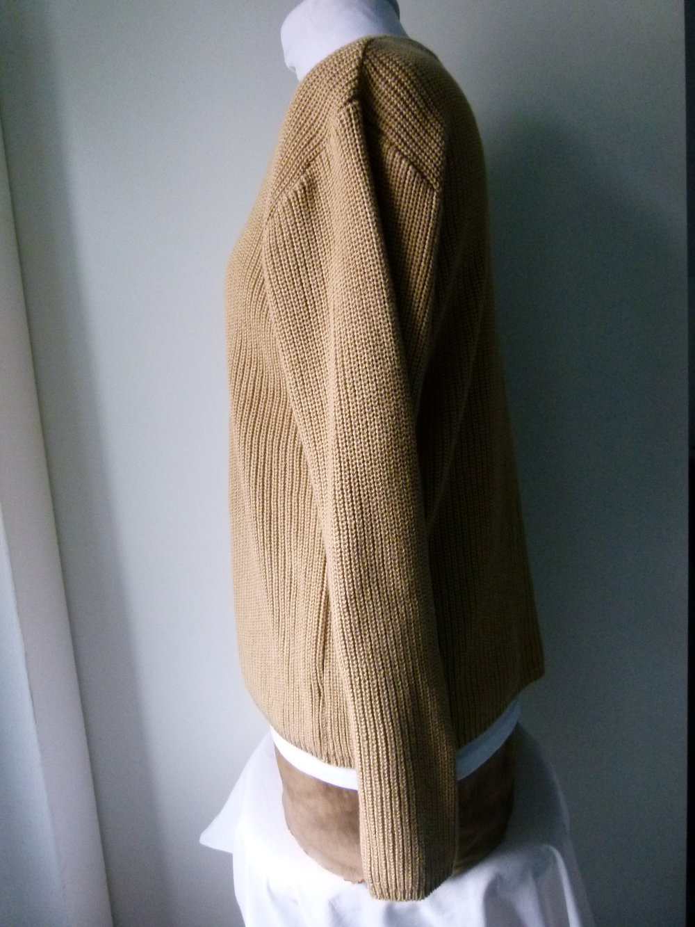 Strickjacke Cardigan, sandfarben hellbraun, Boho Mori Lagenlook Herbst Goa
