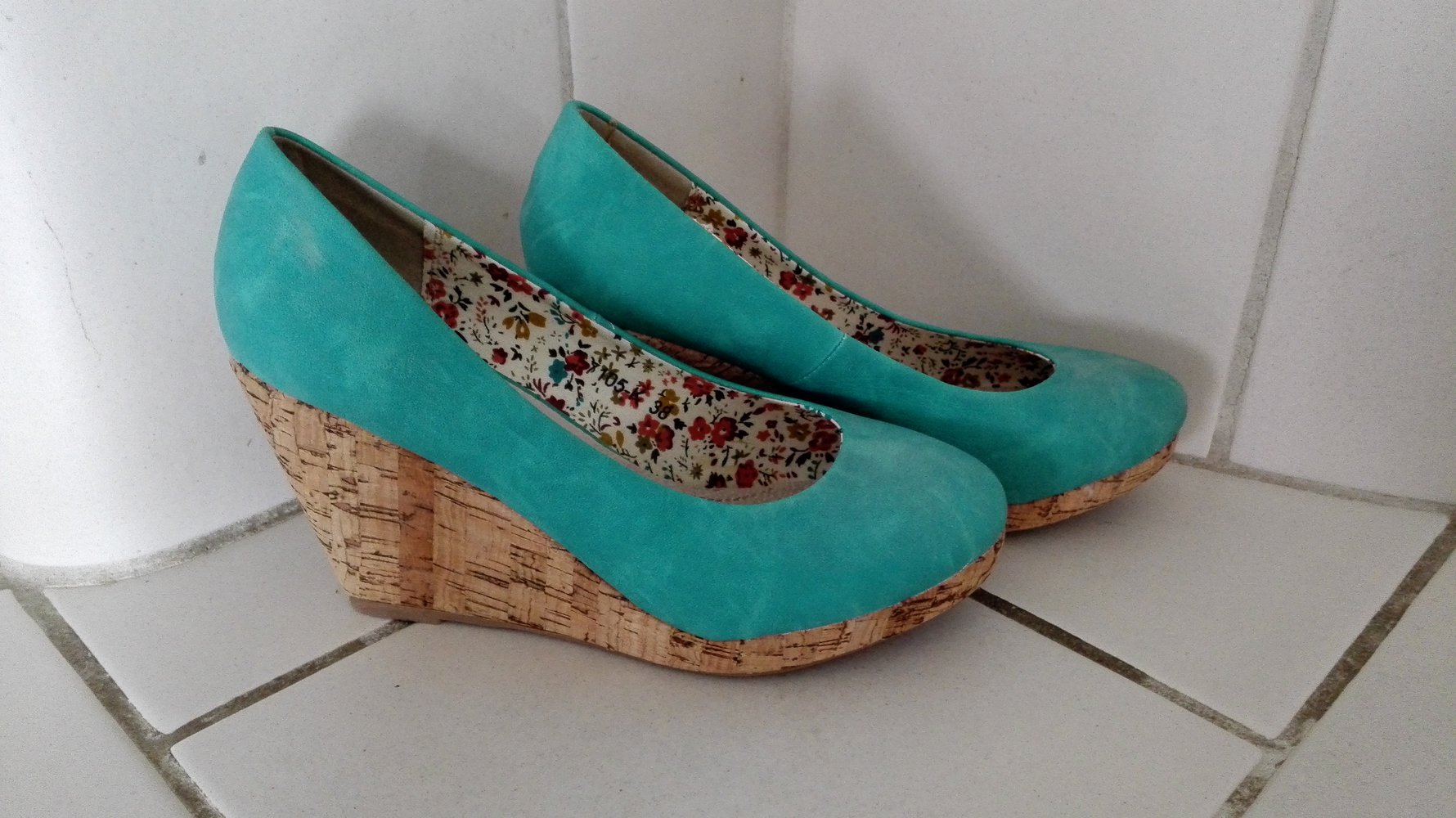 Pumps mit Keilabsatz, türkis , Größe 38