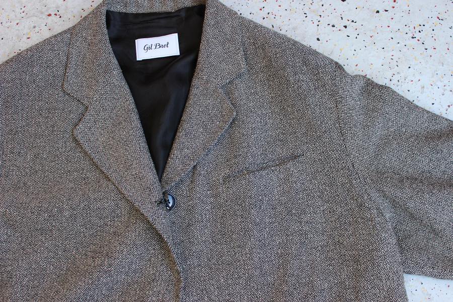 GIL BRET Seide/Viscose Oversize 81 cm Jacke Blazer schwarz/weiß