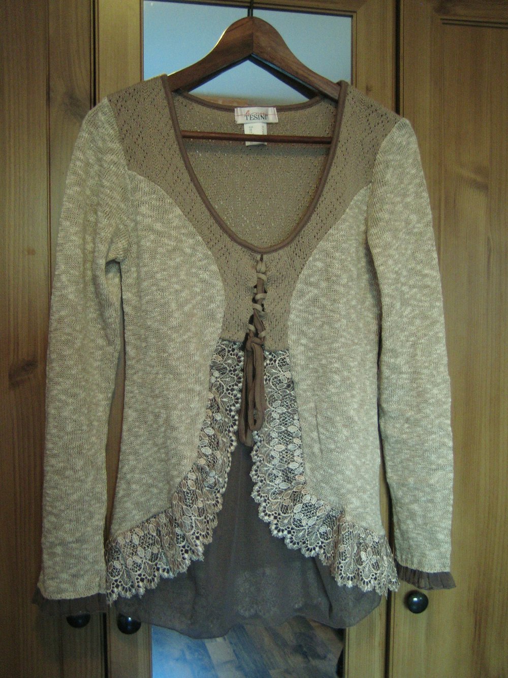 Rundhalspullover Longpulli Spitze Linea Tesini neu
