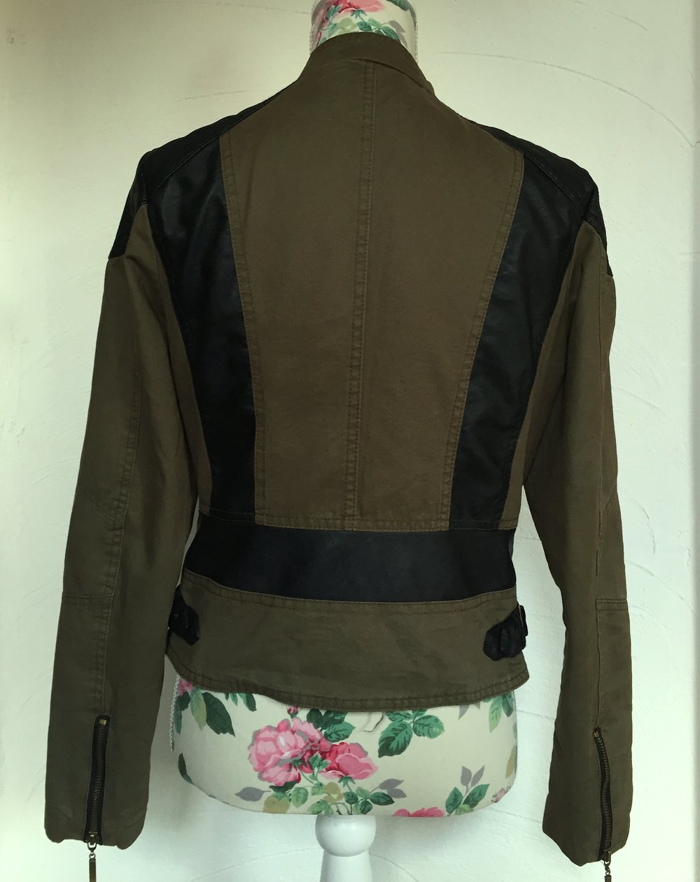 Übergangsjacke mit Lederdetails