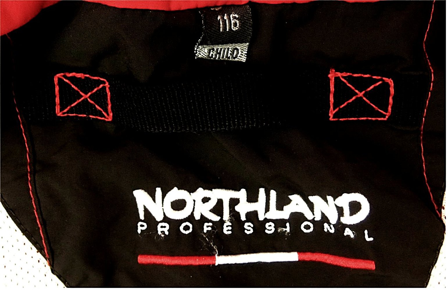 NORTHLAND Professional Jungen Jacke / Outdoor Jacke mit Kaputze ~ Größe 116 - rot