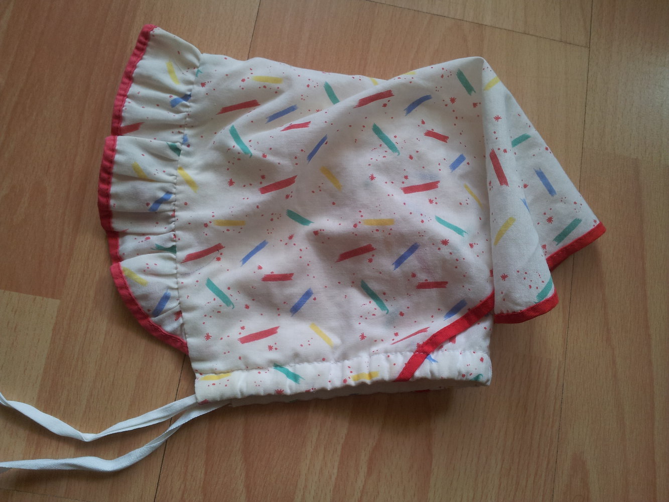 Sommermütze Kopftuch creme bunt Muster 