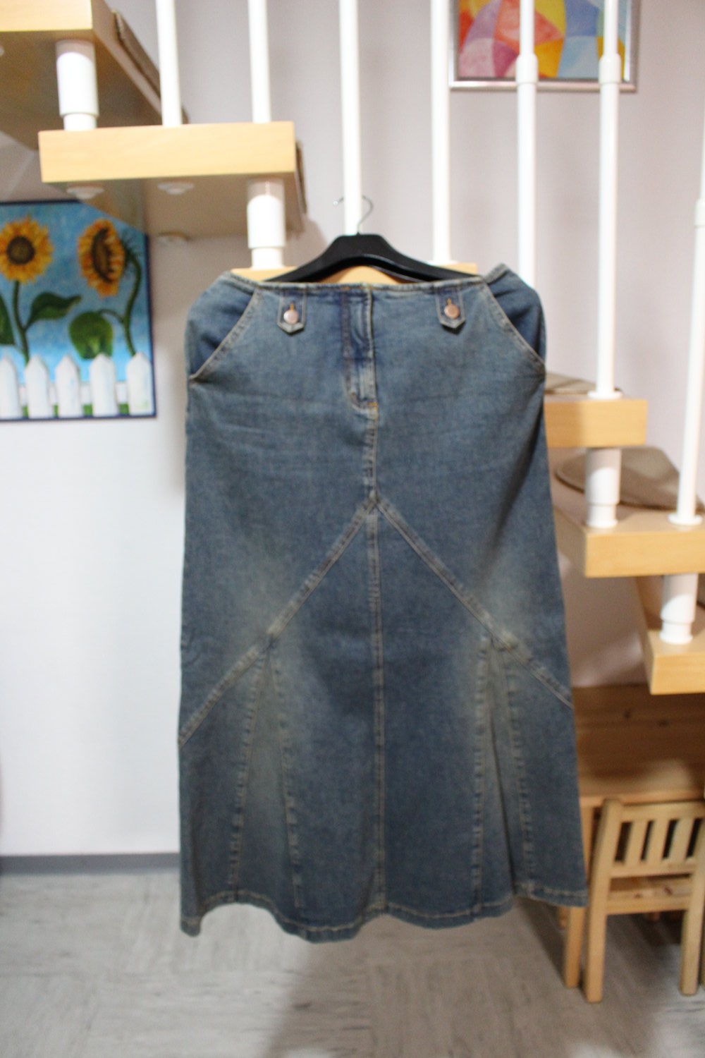 331. Langer Retro-Jeansrock von Heine, Gr. 40