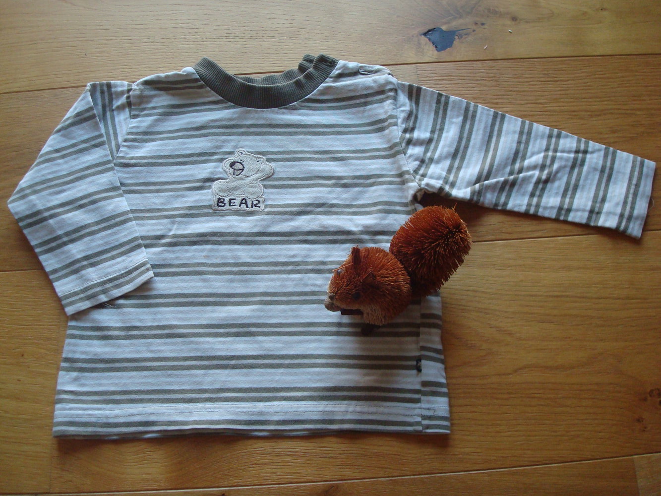 Langarmshirt, Pullover mit Bär G. 80