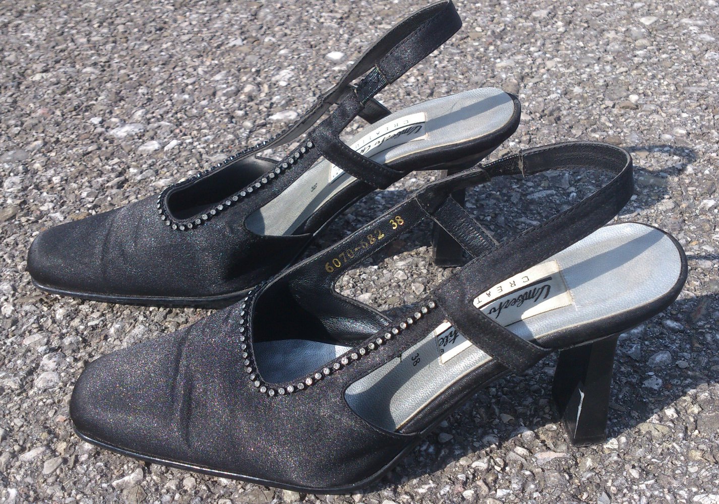 schwarze Vintage Abendschuhe, Umberto Gentile Creation, Größe 38