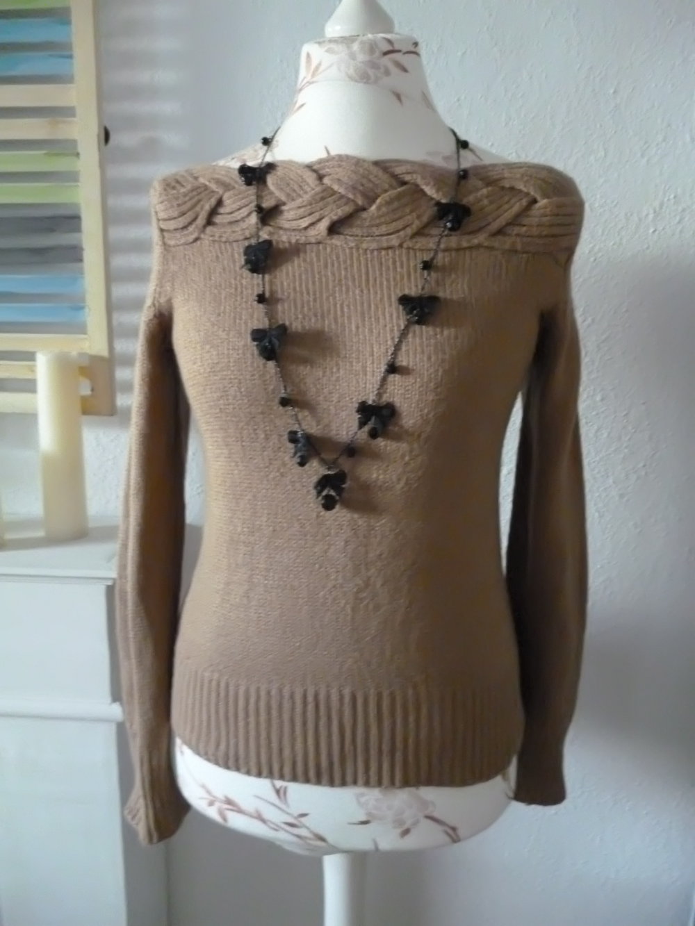 Pullover Flechtdekolltee 38/40