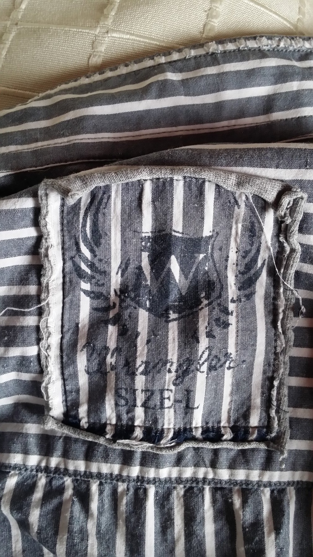 Freizeit Oberhemd grau/weiß gestreift Wrangler Size L 