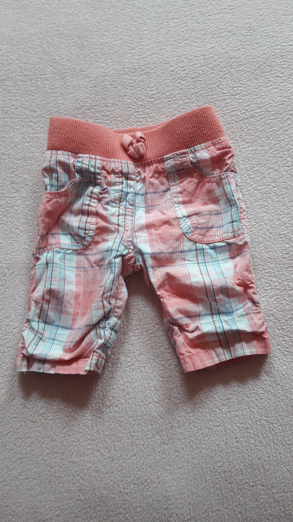 kurze Hose, rosa, kariert, Gr. 74