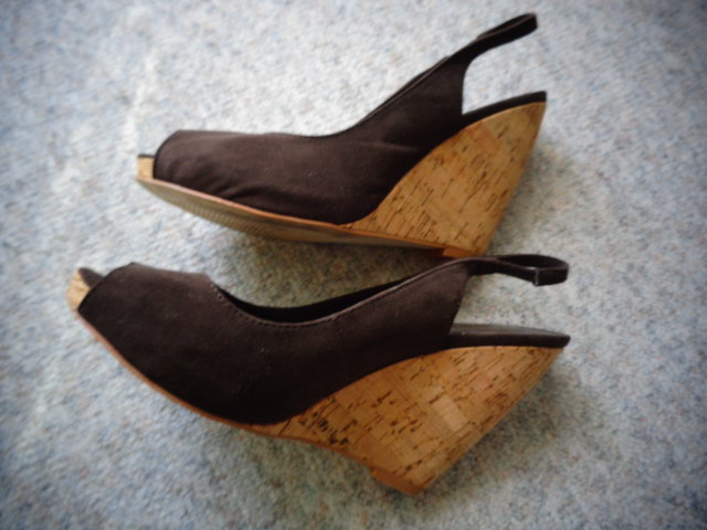 #Wedges Sandaletten braun Gr. 39 mit Kork - Keilabsatz