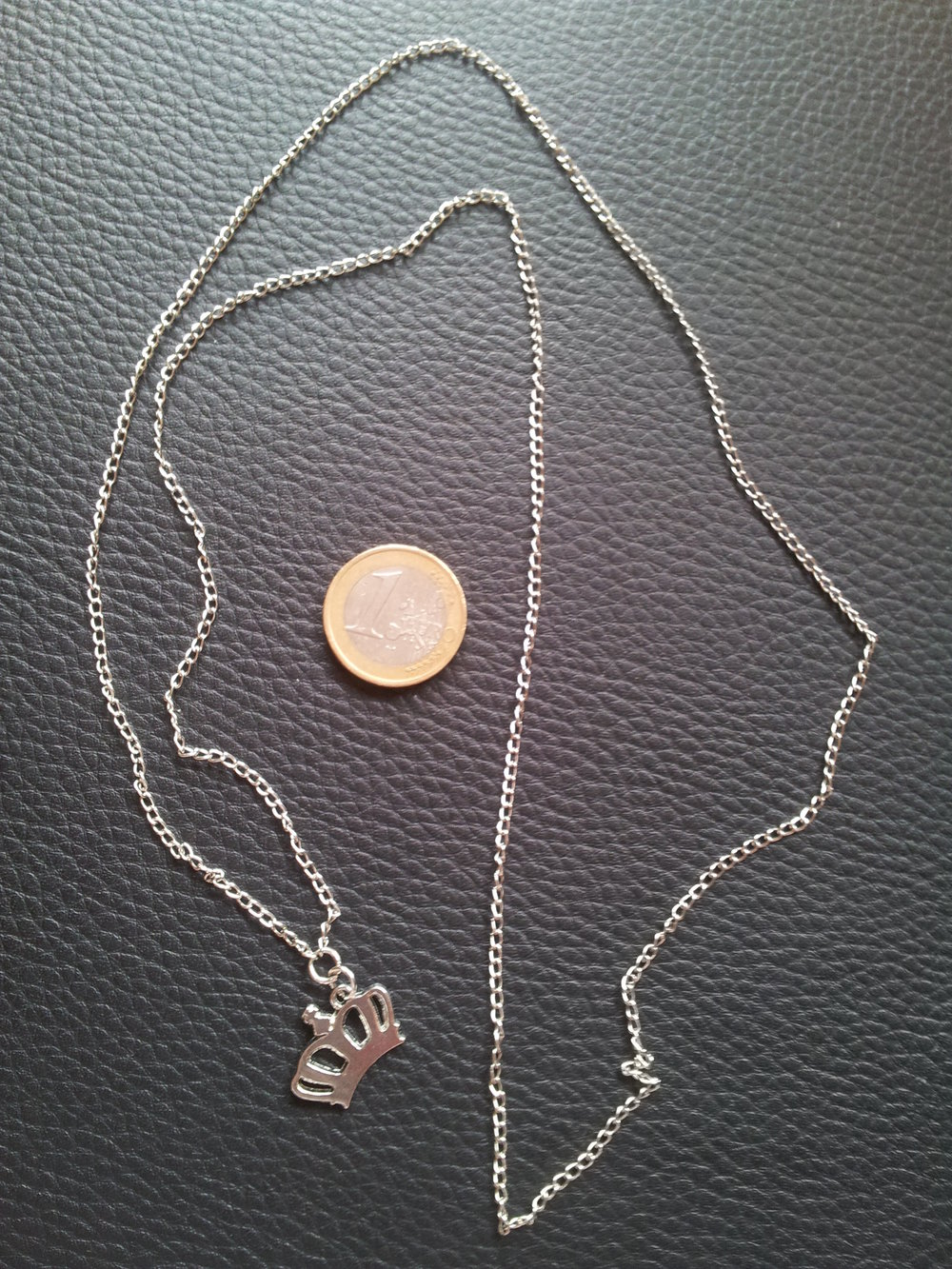 Modeschmuck lange Kette Krone silber NEU
