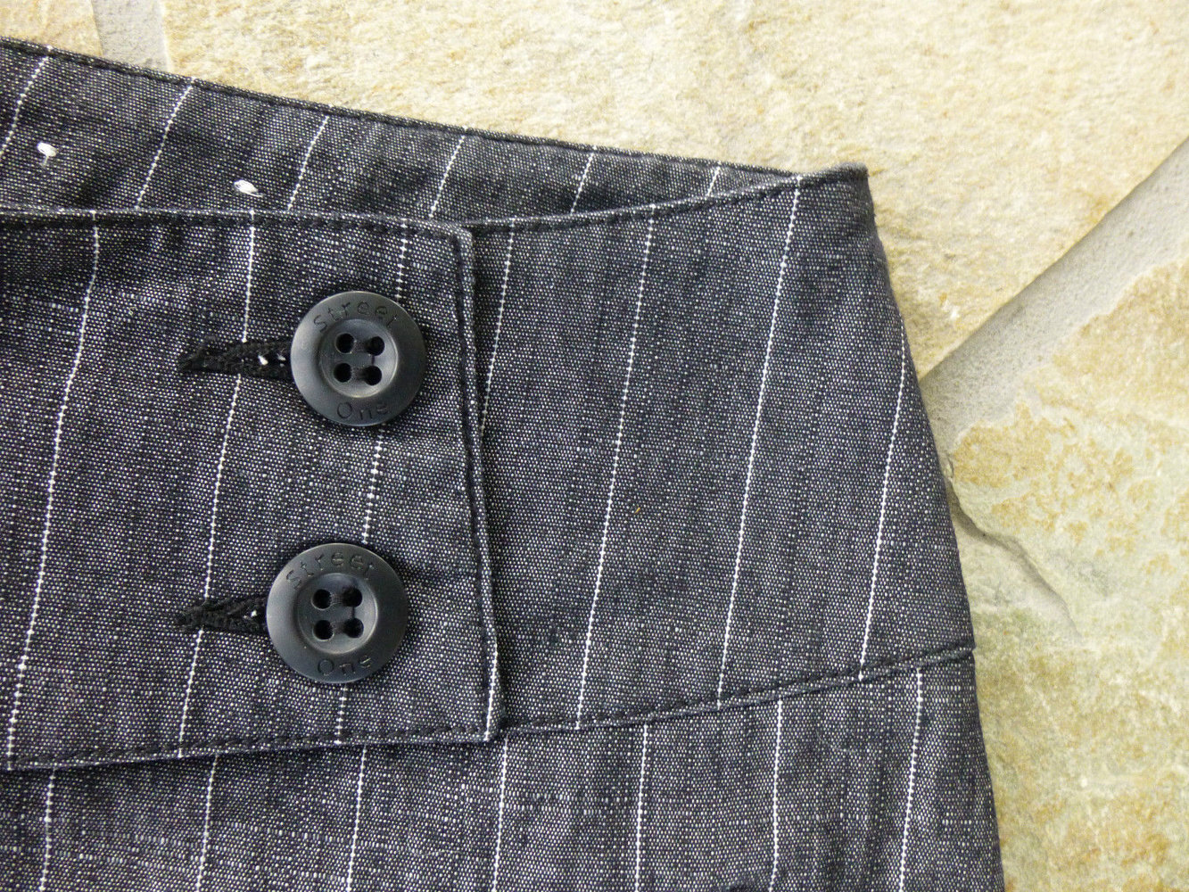 NEU Business Freizeit Ausgeh Nadelstreifen Marlene Schlag Jeans Hose 